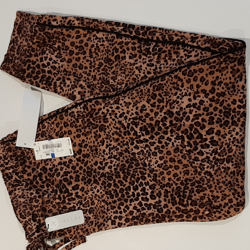 NWT Women's iRelax Animal Print Brushed French Terry Sleep/Lounge Pants Size XL